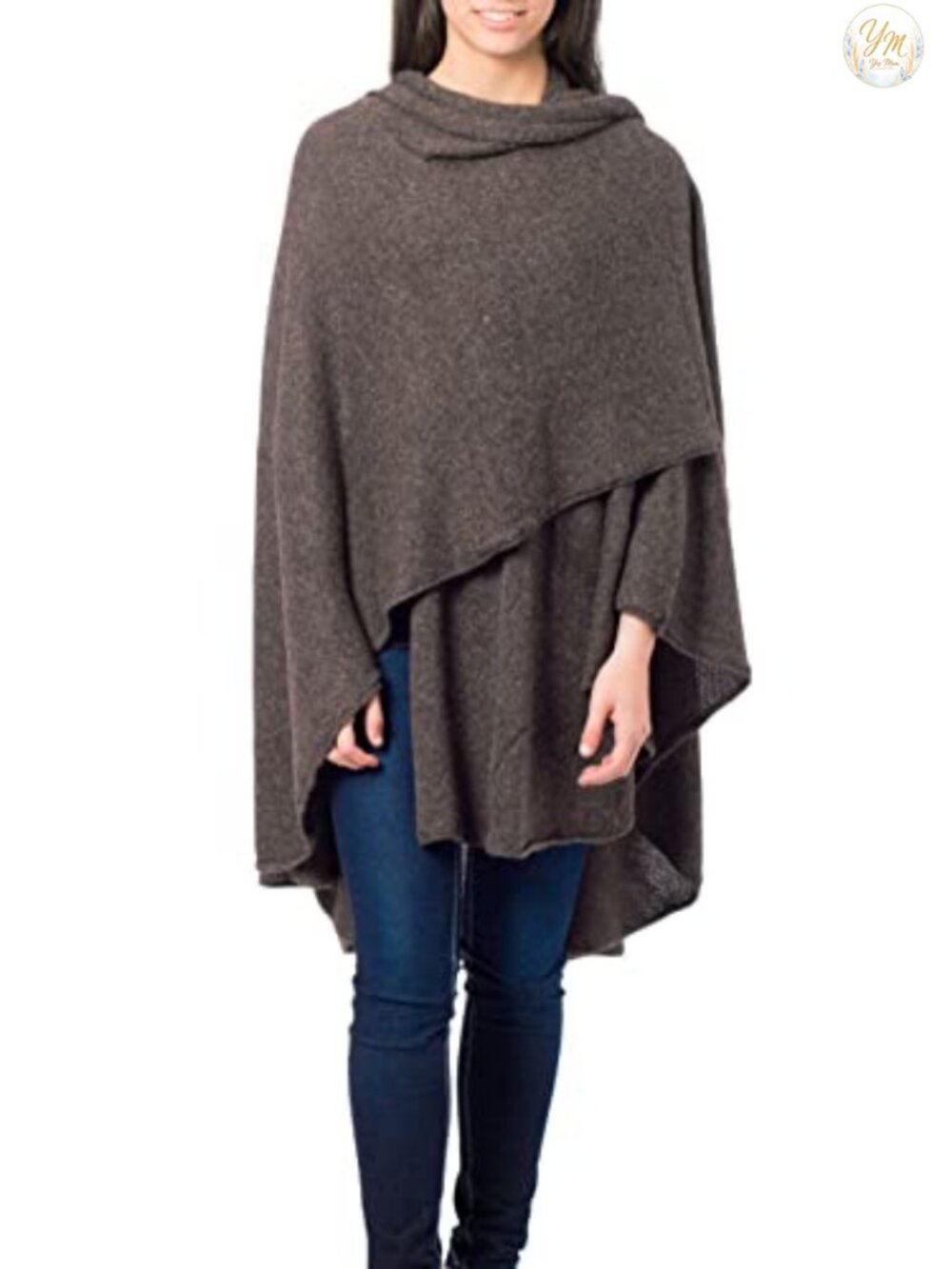 Alpaca Wool Blend Handmade Ruana Wrap OS Travel Friendly